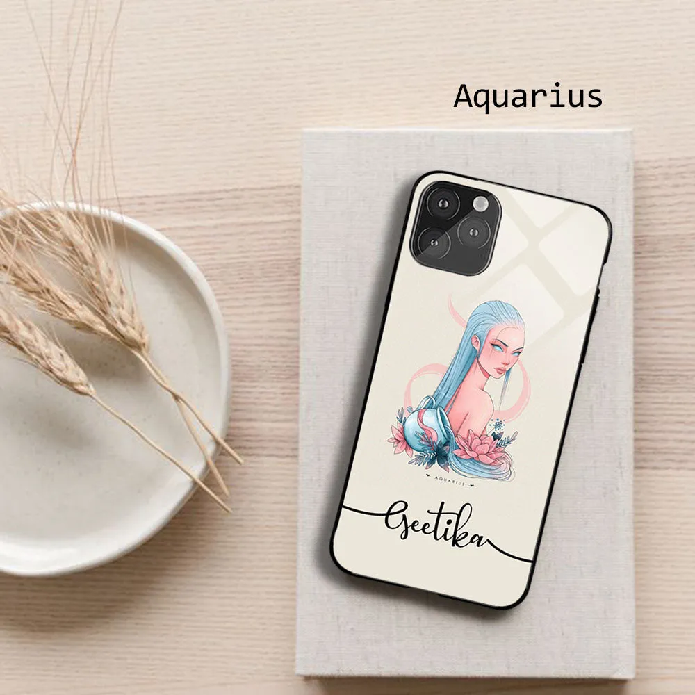 Aquarius Sign Name Glossy Protective case