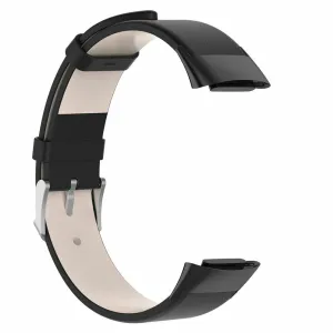 Black Leather Strap for Fitbit Charge 3