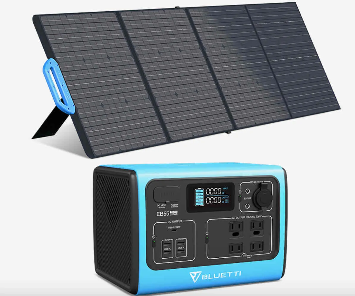 Bluetti EB55 Portable Power Station   1*PV120 Solar Panel