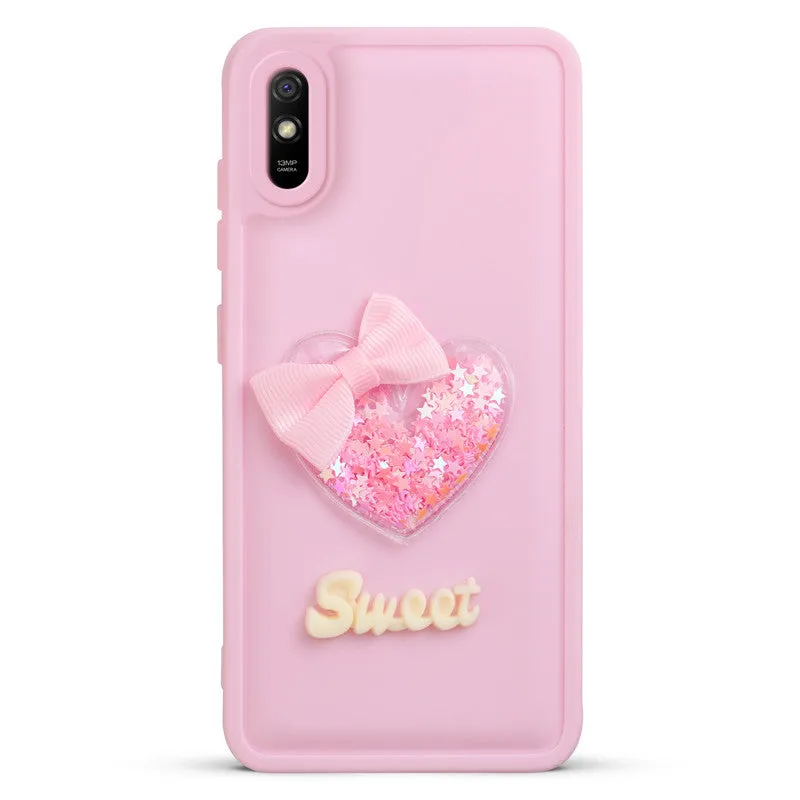 Bow Heart Cute Phone Back Cover for Redmi 9A