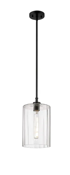 Chastine Pendant - Matte Black - Clear Beveled Glass - 8in. Diameter - E26 Medium Base