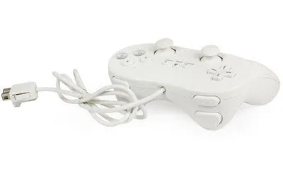 Classic Pro Game Joysticks Controller Remote for Nintendo Wii Multi Color Black White - White