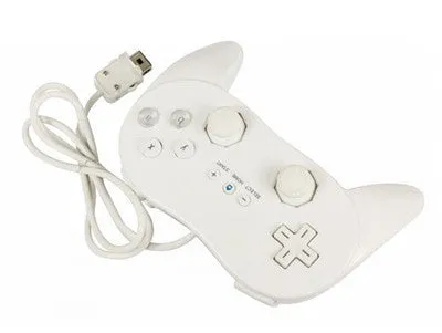 Classic Pro Game Joysticks Controller Remote for Nintendo Wii Multi Color Black White - White