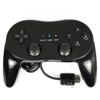 Classic Pro Game Joysticks Controller Remote for Nintendo Wii Multi Color Black White - White