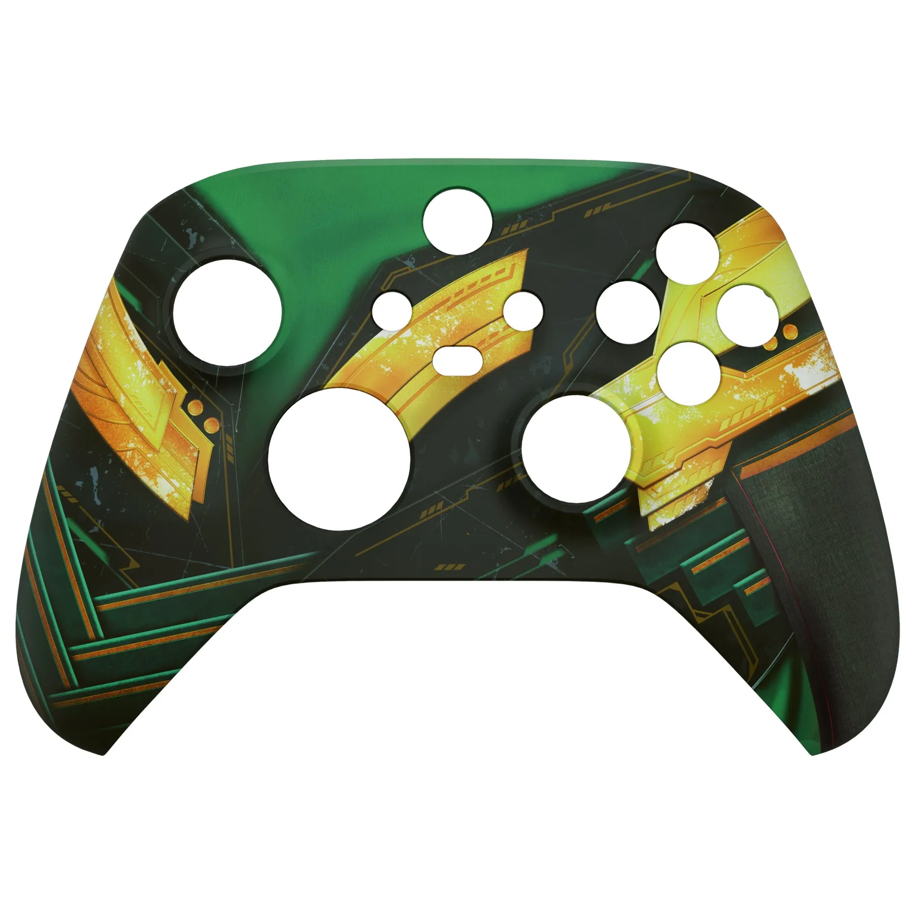 eXtremeRate Armor of Ragnarok Replacement Part Faceplate, Soft Touch Grip Housing Shell Case for Xbox Series S & Xbox Series X Controller Accessories - Controller NOT Included - FX3T151