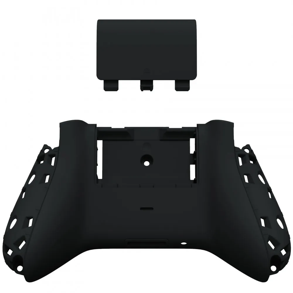 eXtremeRate Black Soft Touch Replacement Back Shell w/ Battery Cover for Xbox Series S/X Controller - Controller & Side Rails NOT Included - BX3P309