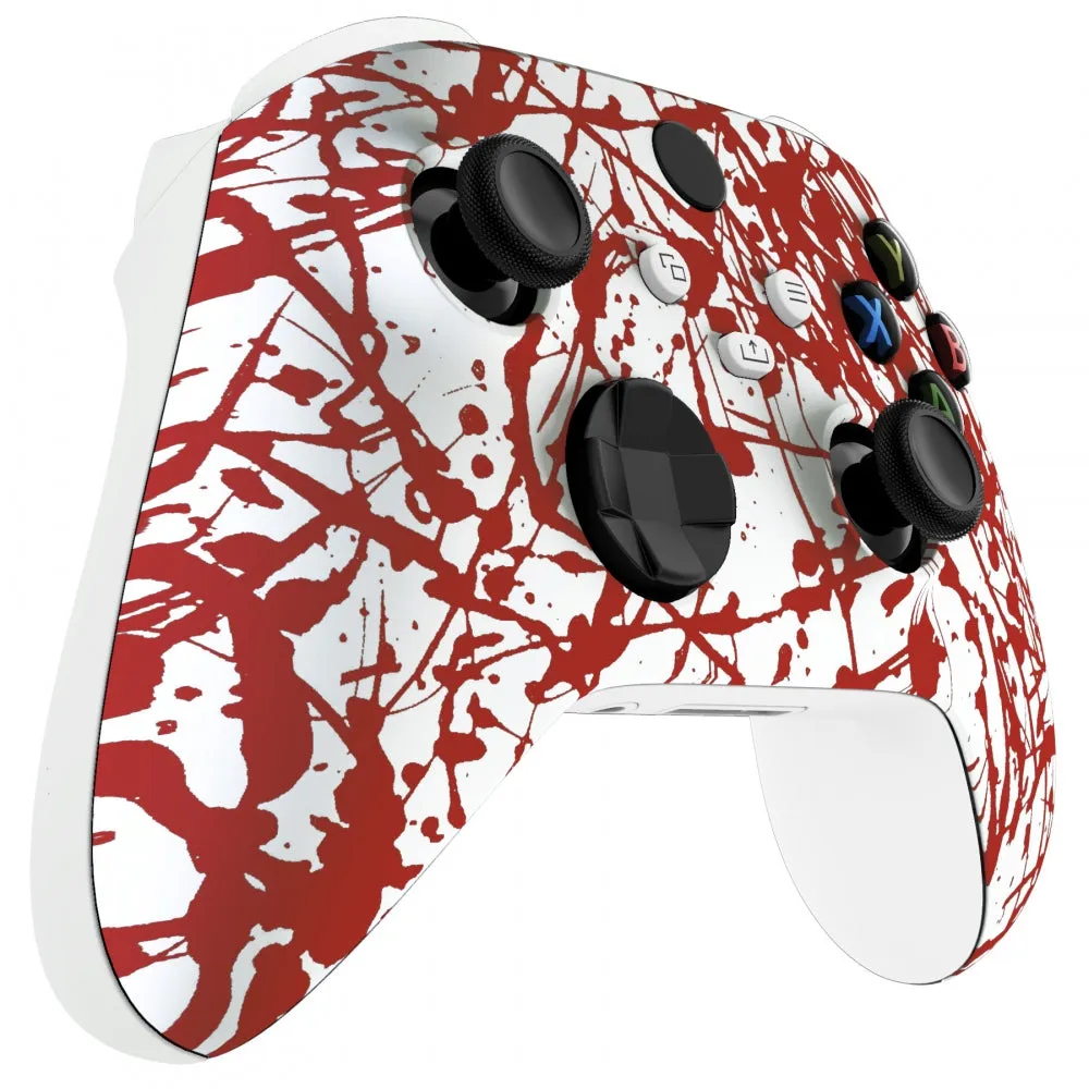 eXtremeRate Blood Replacement Part Faceplate, Soft Touch Grip Housing Shell Case for Xbox Series S & Xbox Series X Controller Accessories - Controller NOT Included - FX3S205