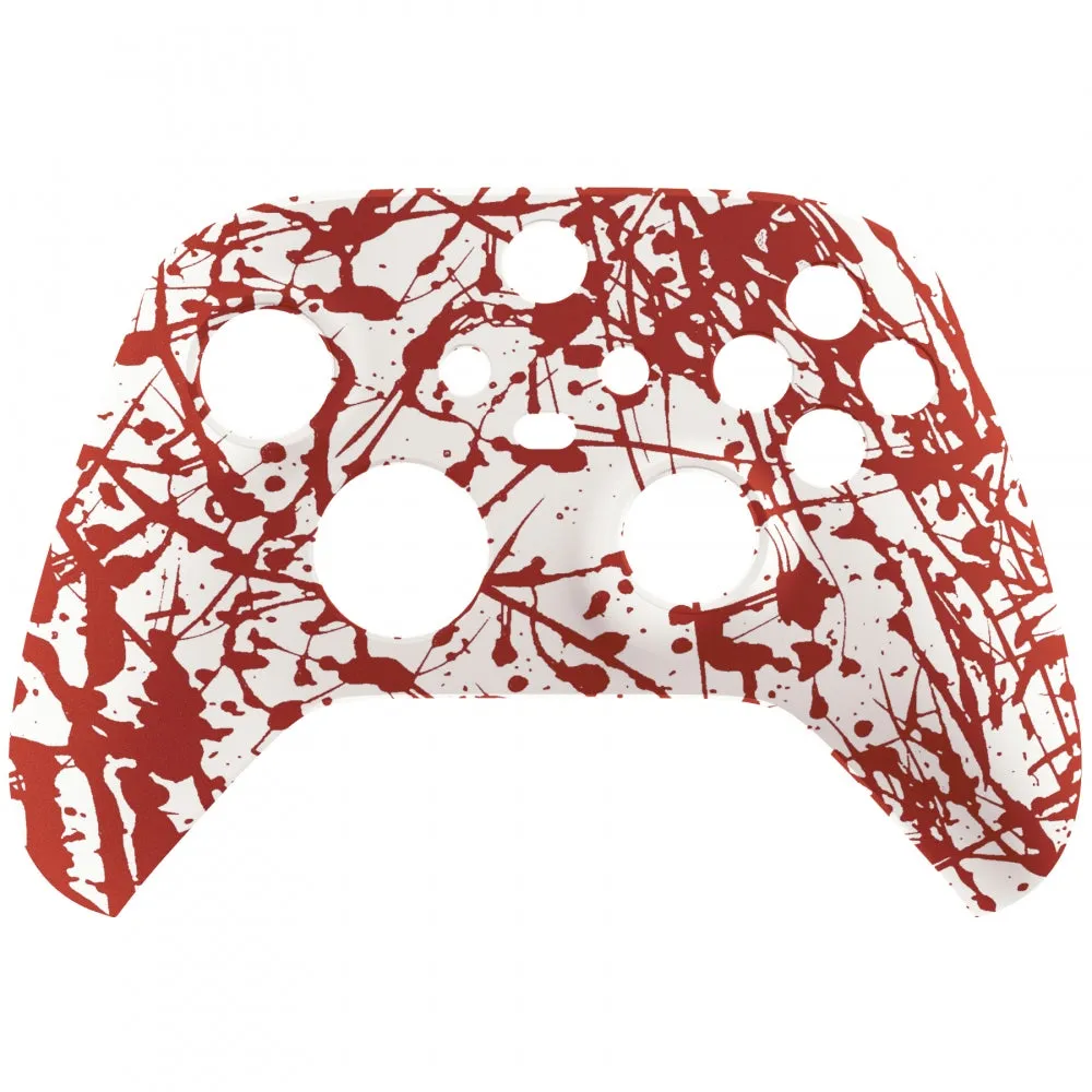 eXtremeRate Blood Replacement Part Faceplate, Soft Touch Grip Housing Shell Case for Xbox Series S & Xbox Series X Controller Accessories - Controller NOT Included - FX3S205