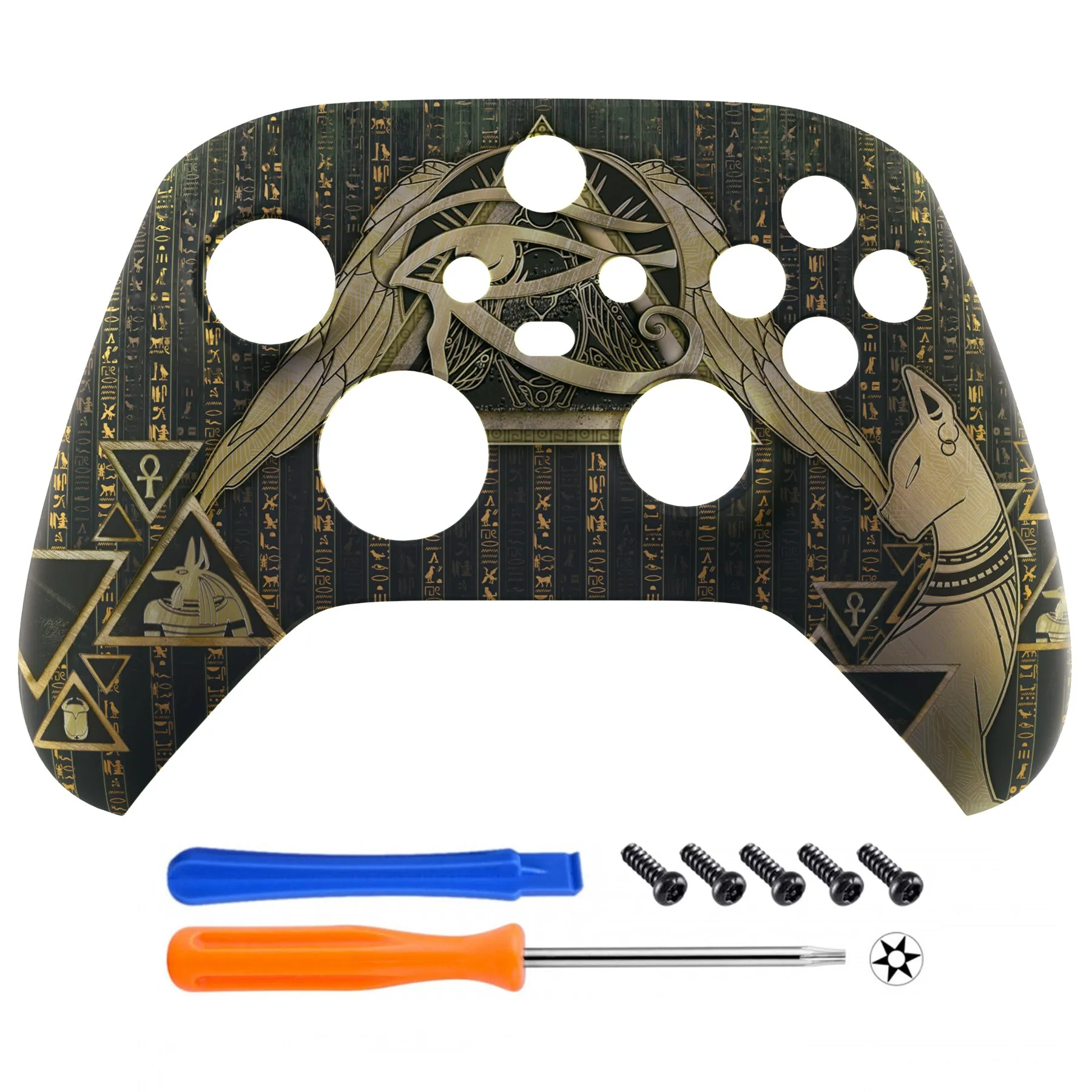 eXtremeRate Eye of Providence Pyramid Replacement Part Faceplate, Soft Touch Grip Housing Shell Case for Xbox Series S & Xbox Series X Controller Accessories - Controller NOT Included - FX3T127