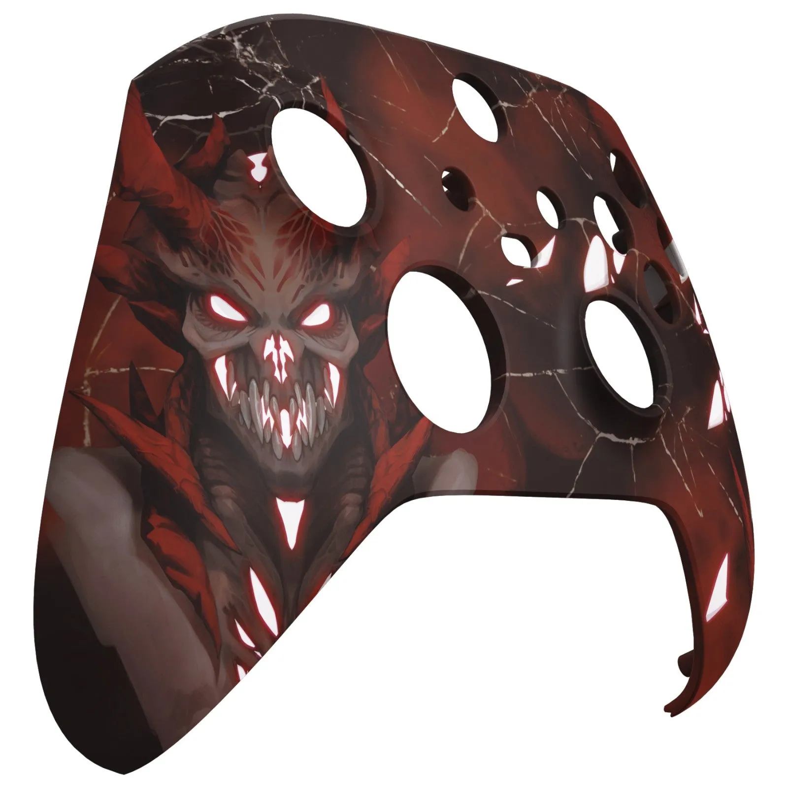 eXtremeRate Glow in Dark - Scarlet Demon Front Housing Shell for Xbox Series X & S Controller Model 1914, Custom DIY Replacement Cover Faceplate for Xbox Core Controller - Controller NOT Included - FX3T178