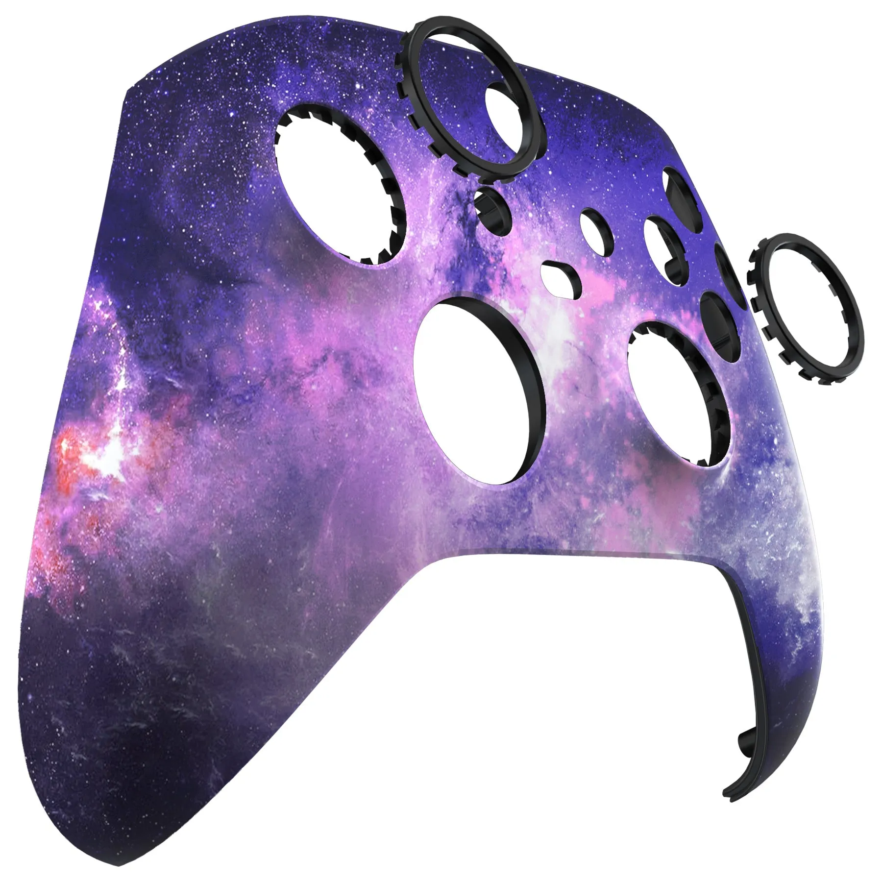 eXtremeRate Nebula Galaxy ASR Version Front Housing Shell with Accent Rings for Xbox Series X/S Controller, Custom Soft Touch Cover Faceplate for Xbox Core Controller Model 1914 - Controller NOT Included - YX3T101