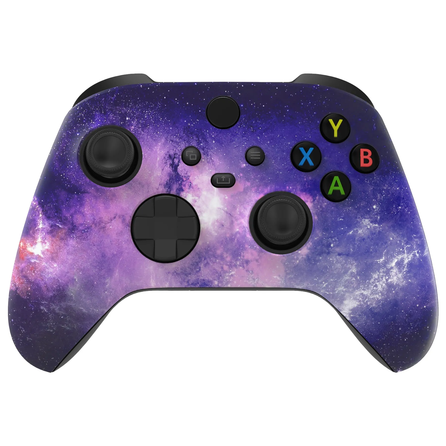 eXtremeRate Nebula Galaxy ASR Version Front Housing Shell with Accent Rings for Xbox Series X/S Controller, Custom Soft Touch Cover Faceplate for Xbox Core Controller Model 1914 - Controller NOT Included - YX3T101