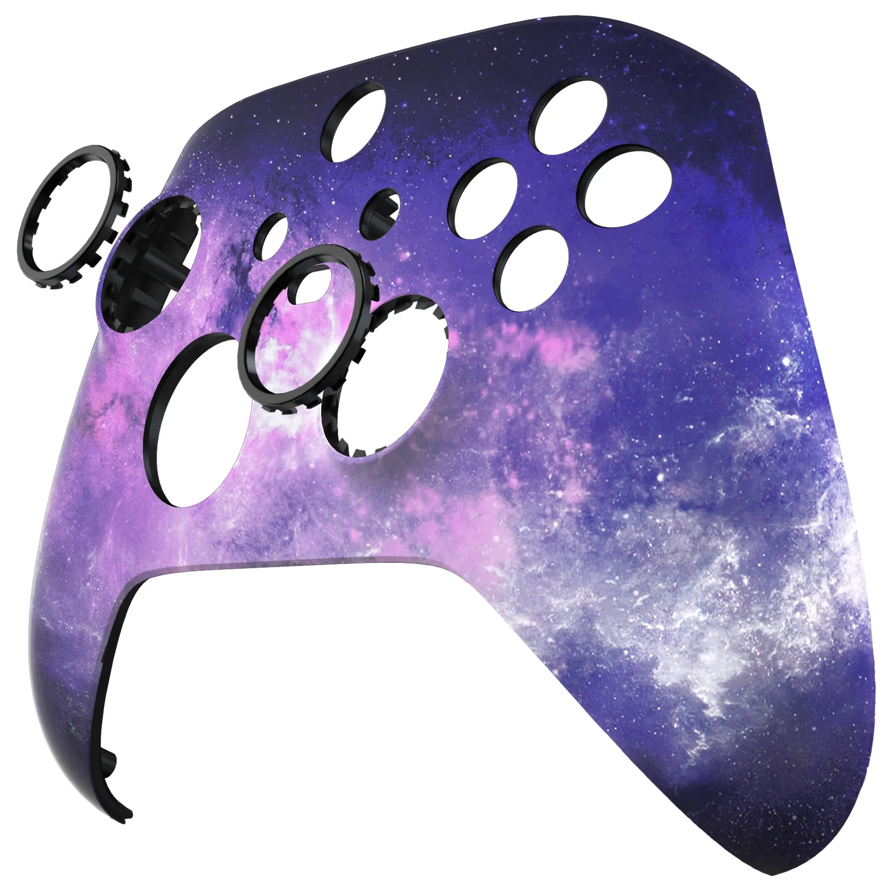 eXtremeRate Nebula Galaxy ASR Version Front Housing Shell with Accent Rings for Xbox Series X/S Controller, Custom Soft Touch Cover Faceplate for Xbox Core Controller Model 1914 - Controller NOT Included - YX3T101