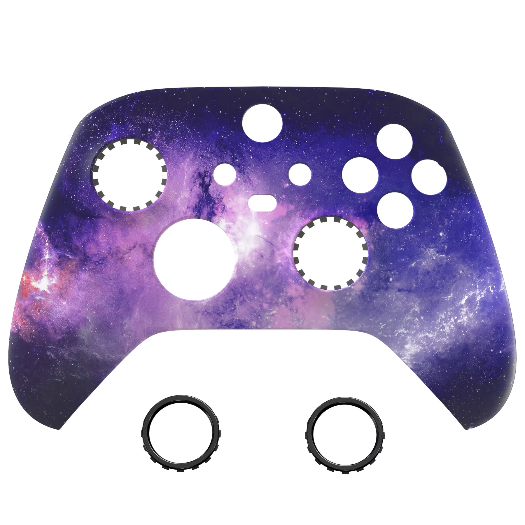 eXtremeRate Nebula Galaxy ASR Version Front Housing Shell with Accent Rings for Xbox Series X/S Controller, Custom Soft Touch Cover Faceplate for Xbox Core Controller Model 1914 - Controller NOT Included - YX3T101