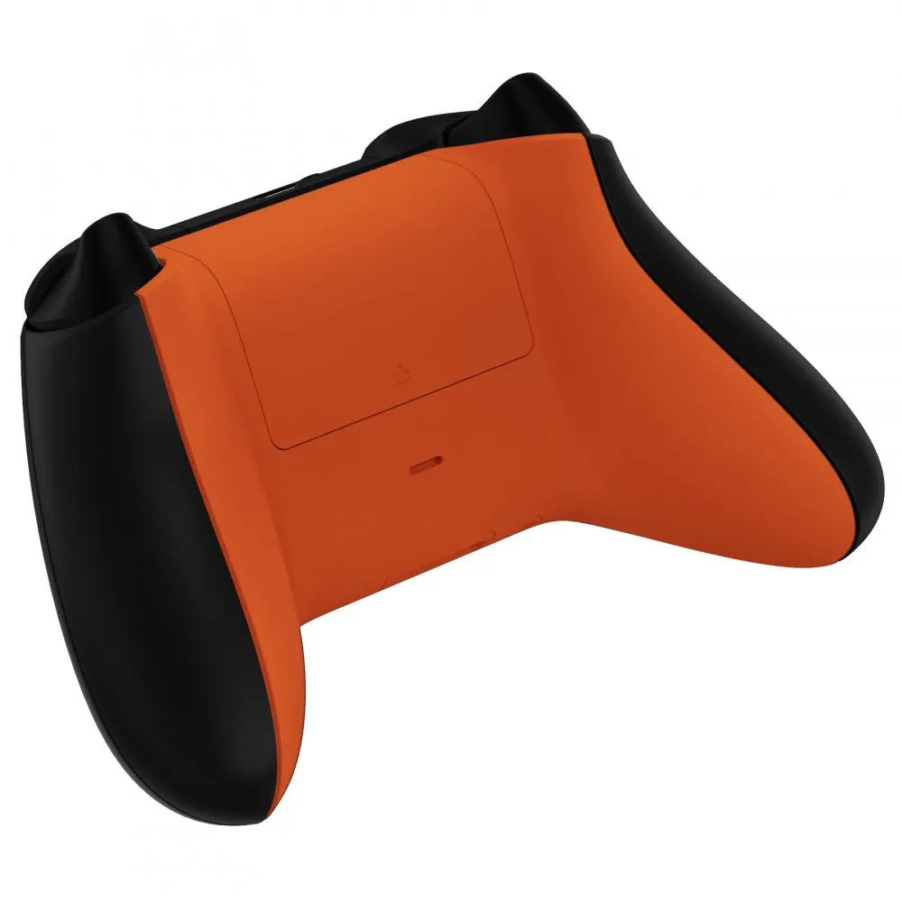 eXtremeRate Orange Soft Touch Replacement Back Shell w/ Battery Cover for Xbox Series S/X Controller - Controller & Side Rails NOT Included - BX3P304