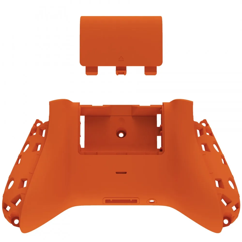 eXtremeRate Orange Soft Touch Replacement Back Shell w/ Battery Cover for Xbox Series S/X Controller - Controller & Side Rails NOT Included - BX3P304