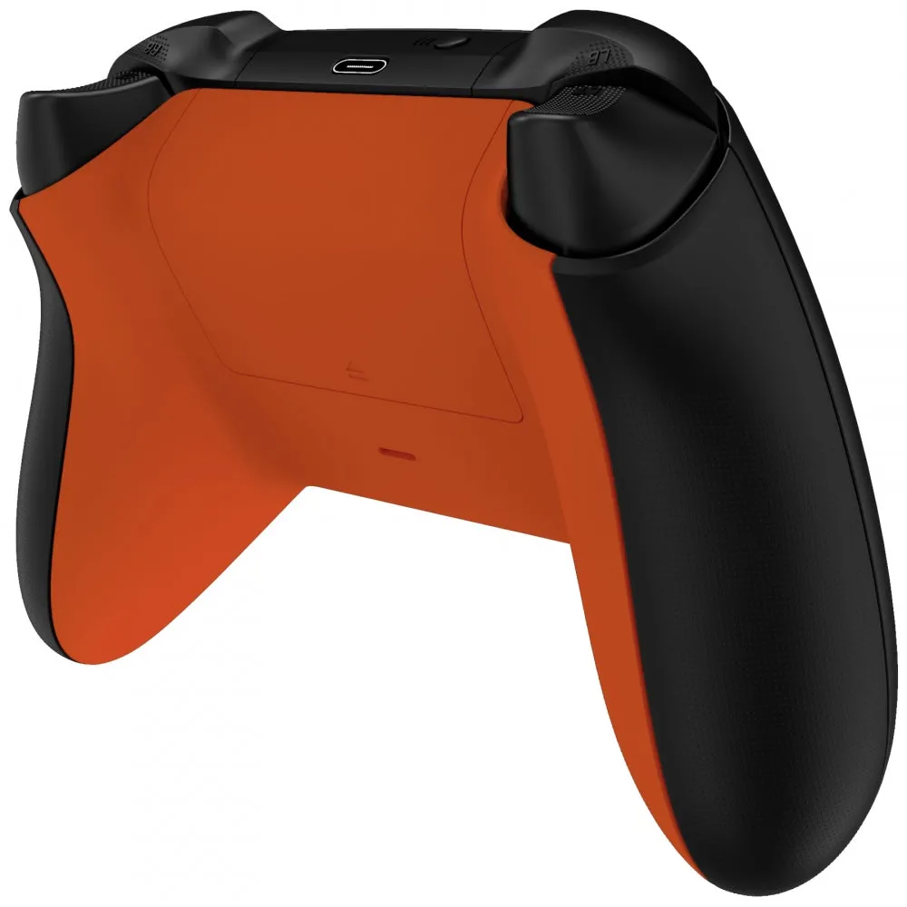 eXtremeRate Orange Soft Touch Replacement Back Shell w/ Battery Cover for Xbox Series S/X Controller - Controller & Side Rails NOT Included - BX3P304