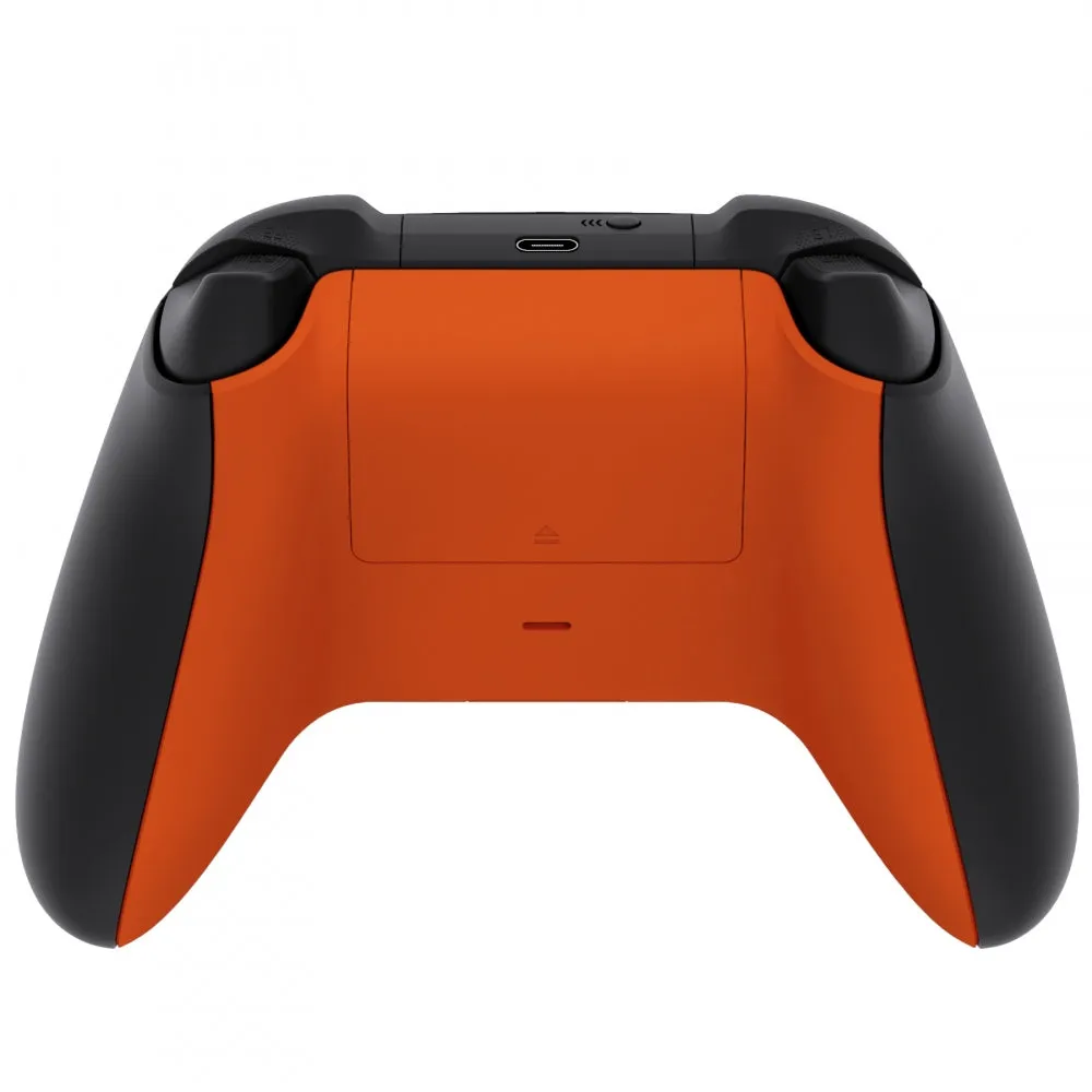 eXtremeRate Orange Soft Touch Replacement Back Shell w/ Battery Cover for Xbox Series S/X Controller - Controller & Side Rails NOT Included - BX3P304