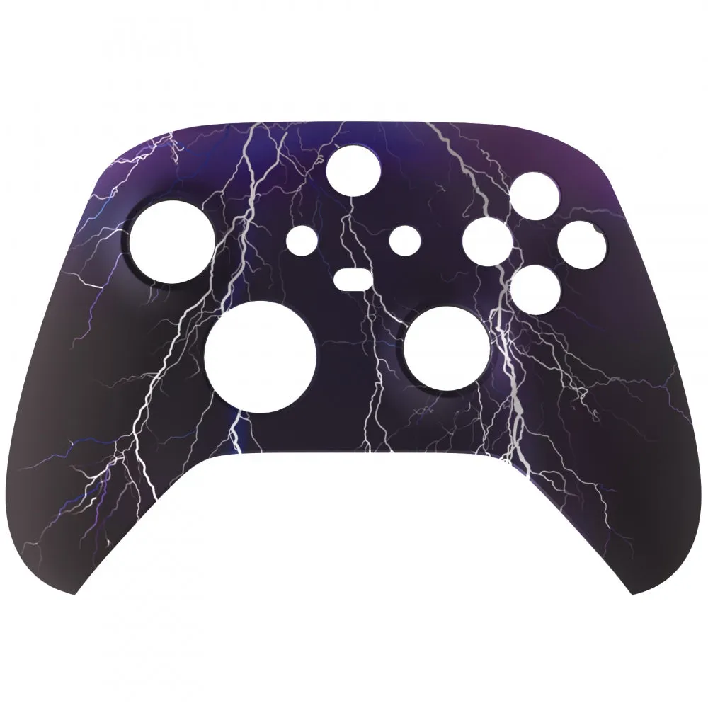 eXtremeRate Purple Storm Replacement Part Faceplate, Soft Touch Grip Housing Shell Case for Xbox Series S & Xbox Series X Controller Accessories - Controller NOT Included - FX3T118