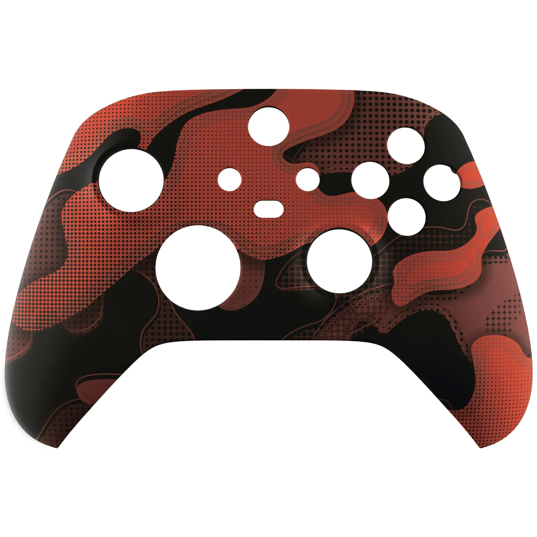 eXtremeRate Red Black Camouflage Replacement Part Faceplate, Soft Touch Grip Housing Shell Case for Xbox Series S & Xbox Series X Controller Accessories - Controller NOT Included - FX3T135