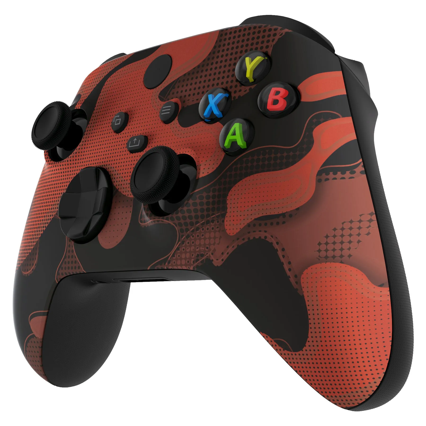 eXtremeRate Red Black Camouflage Replacement Part Faceplate, Soft Touch Grip Housing Shell Case for Xbox Series S & Xbox Series X Controller Accessories - Controller NOT Included - FX3T135