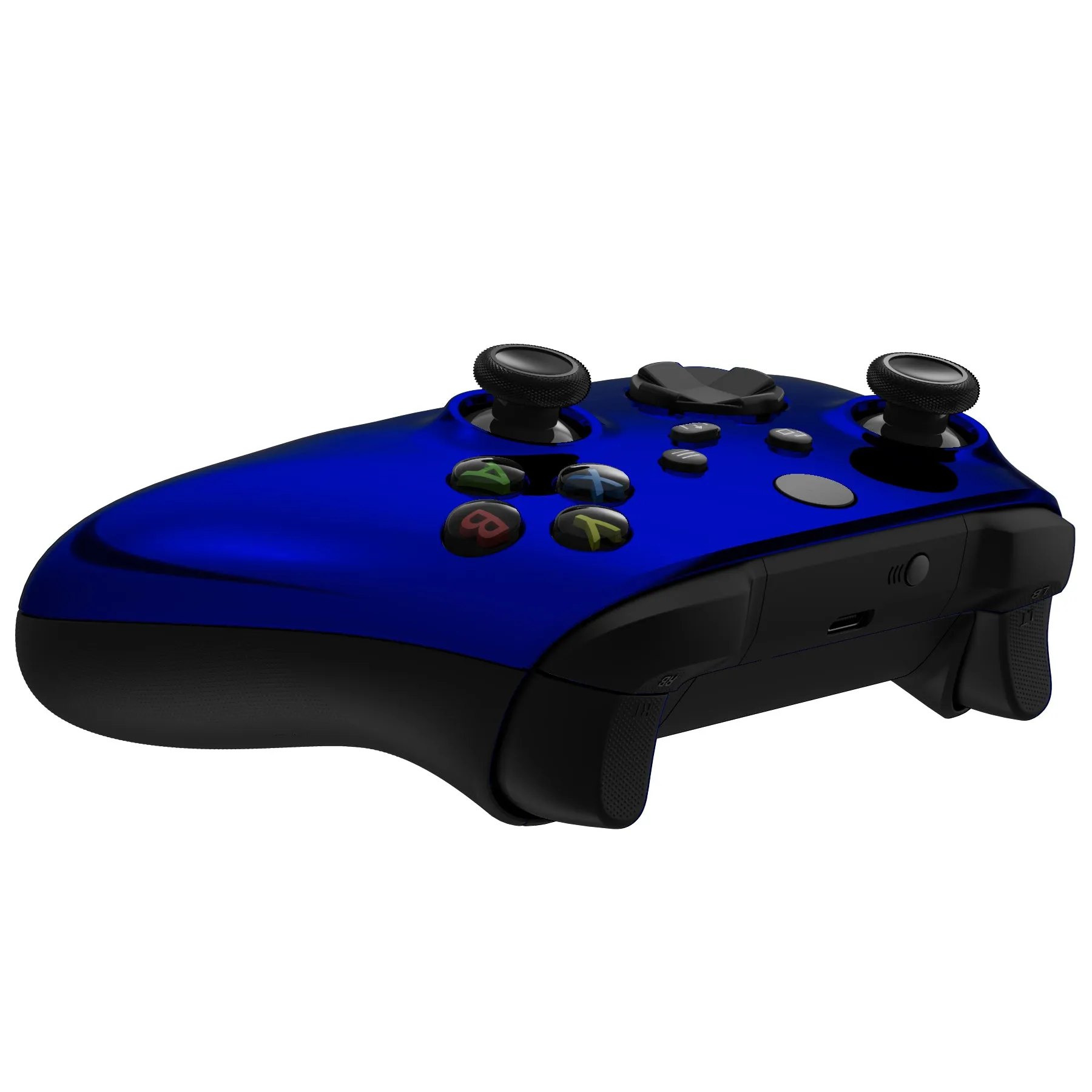 eXtremeRate Replacement Front Housing Shell for Xbox Series X Controller, Chrome Blue Custom Cover Faceplate for Xbox Series S Controller - Controller NOT Included - FX3D404