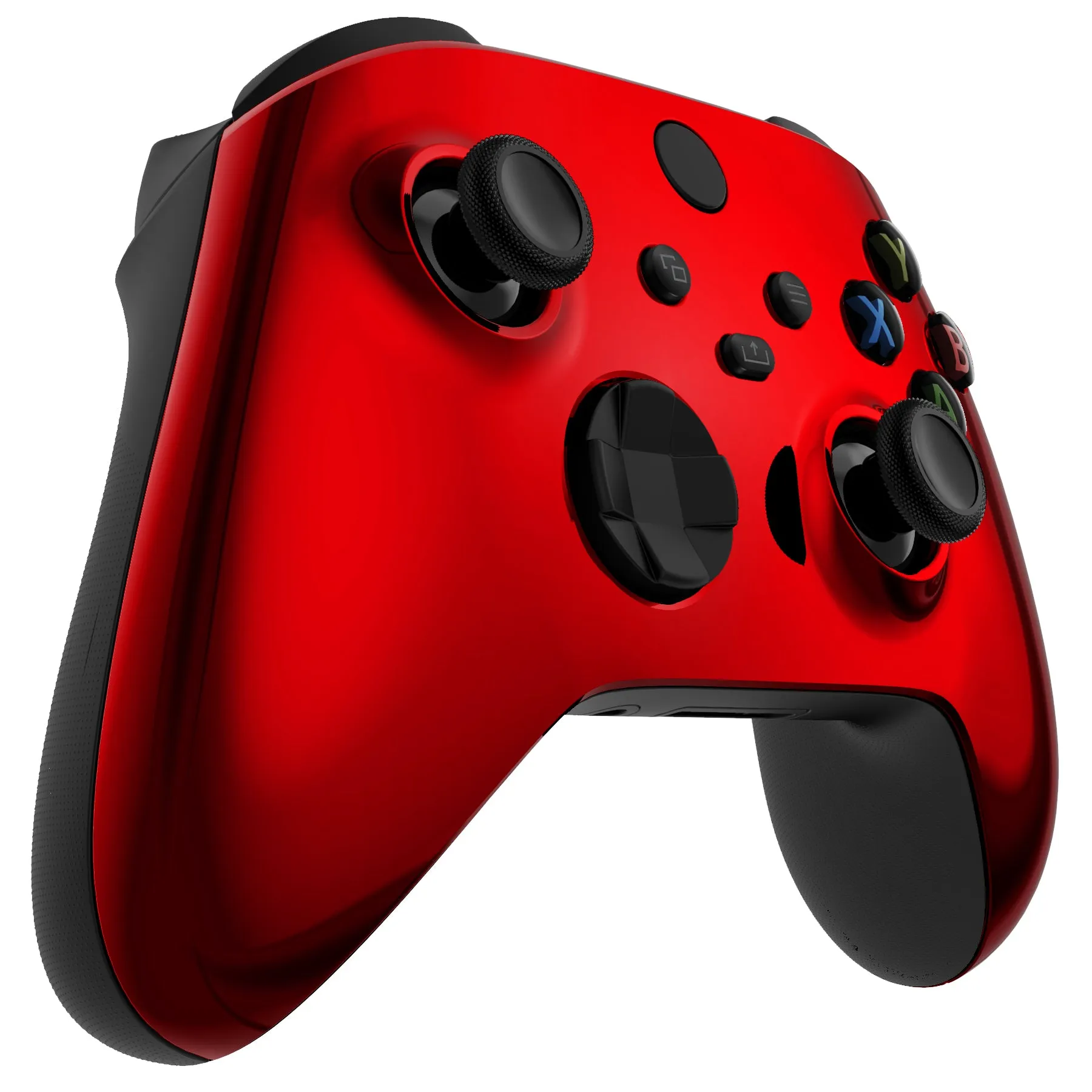 eXtremeRate Replacement Front Housing Shell for Xbox Series X Controller, Chrome Red Custom Cover Faceplate for Xbox Series S Controller - Controller NOT Included - FX3D403