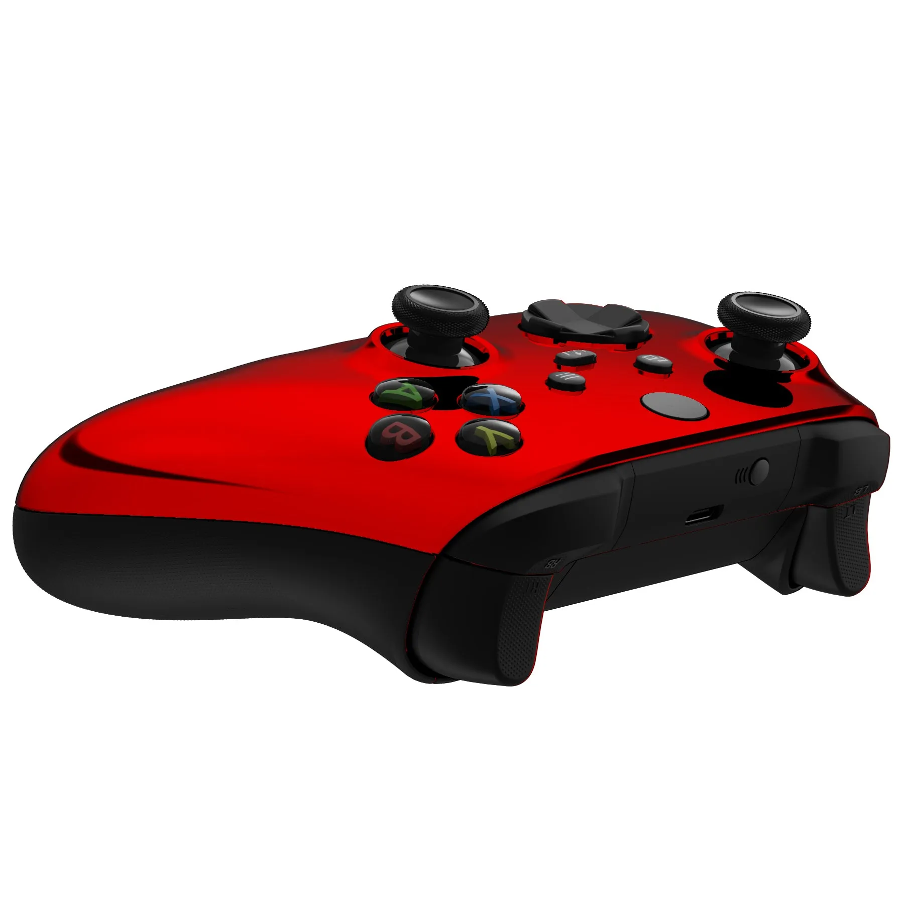 eXtremeRate Replacement Front Housing Shell for Xbox Series X Controller, Chrome Red Custom Cover Faceplate for Xbox Series S Controller - Controller NOT Included - FX3D403