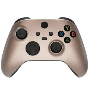 eXtremeRate Rose Gold Replacement Part Faceplate,Grip Housing Shell Case for Xbox Series S & Xbox Series X Controller Accessories - Controller NOT Included - FX3P347