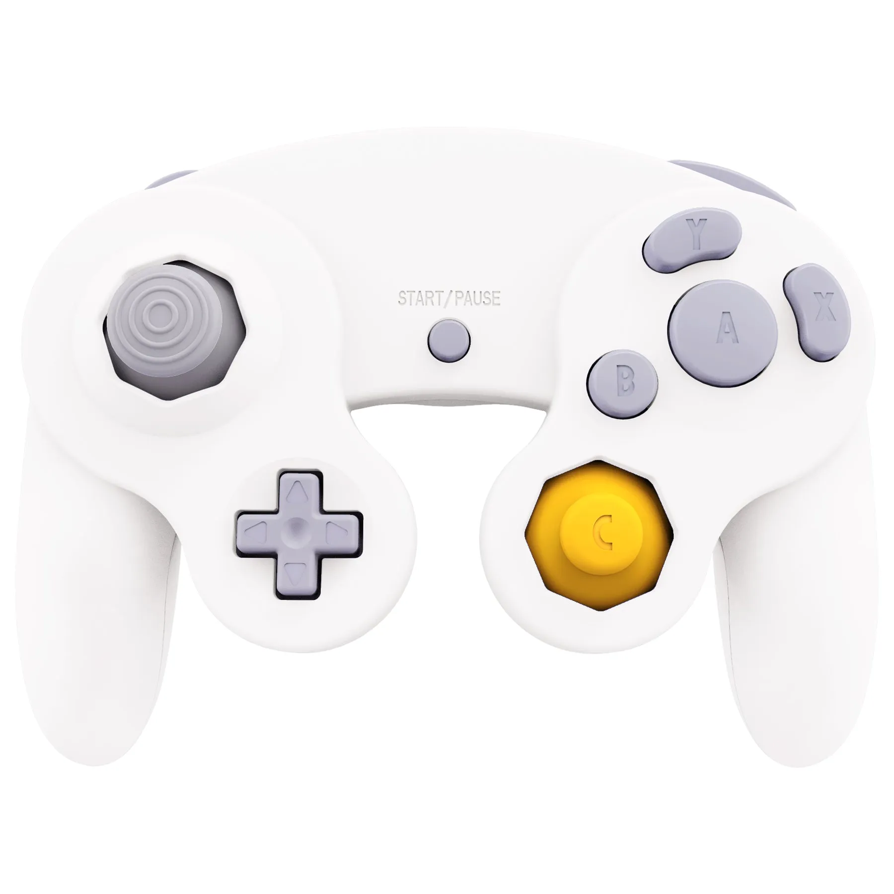 eXtremeRate White Replacement Faceplate Backplate with Buttons for Nintendo GameCube Controller - GCNP3002