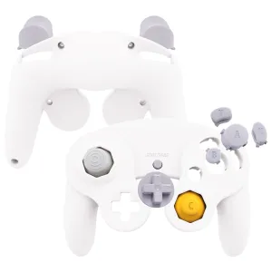 eXtremeRate White Replacement Faceplate Backplate with Buttons for Nintendo GameCube Controller - GCNP3002