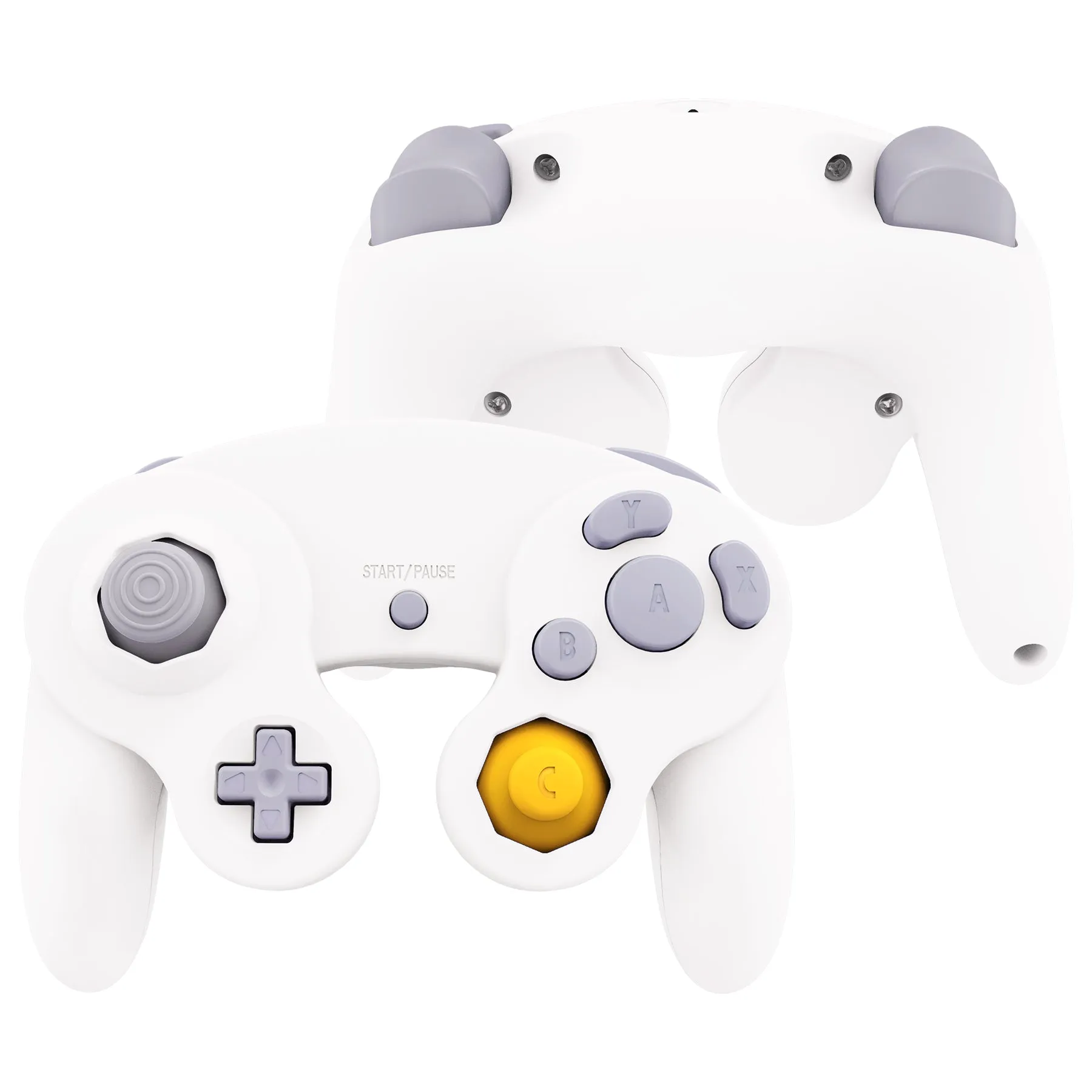 eXtremeRate White Replacement Faceplate Backplate with Buttons for Nintendo GameCube Controller - GCNP3002