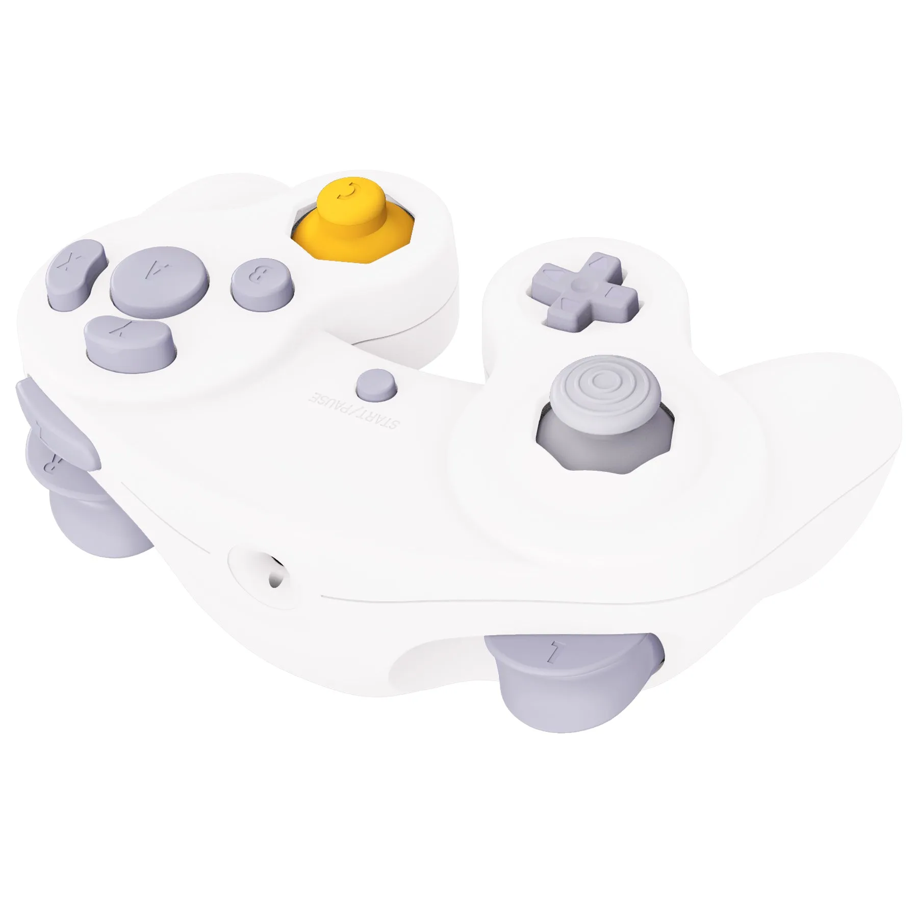 eXtremeRate White Replacement Faceplate Backplate with Buttons for Nintendo GameCube Controller - GCNP3002