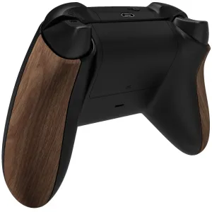 eXtremeRate Wood Grain Touch Grip Back Panels, Comfortable Non-Slip Side Rails Handles, Game Improvement Replacement Parts for Xbox Series S / X Controller - Controller NOT Included - PX3S215