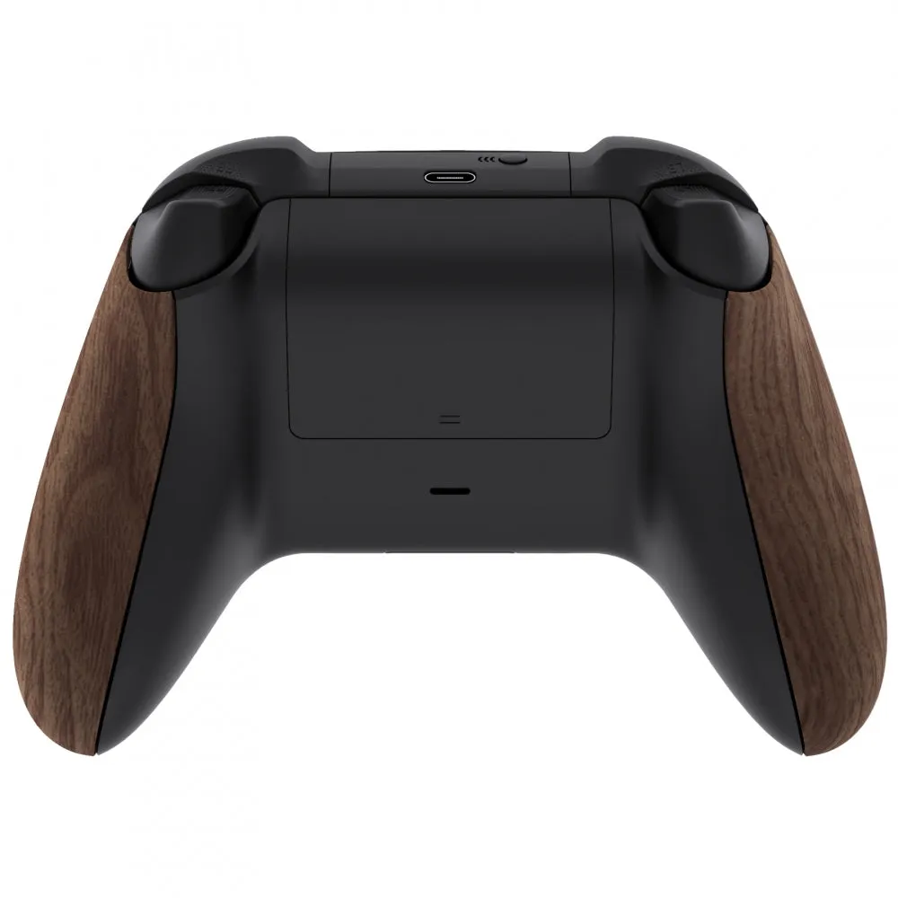 eXtremeRate Wood Grain Touch Grip Back Panels, Comfortable Non-Slip Side Rails Handles, Game Improvement Replacement Parts for Xbox Series S / X Controller - Controller NOT Included - PX3S215