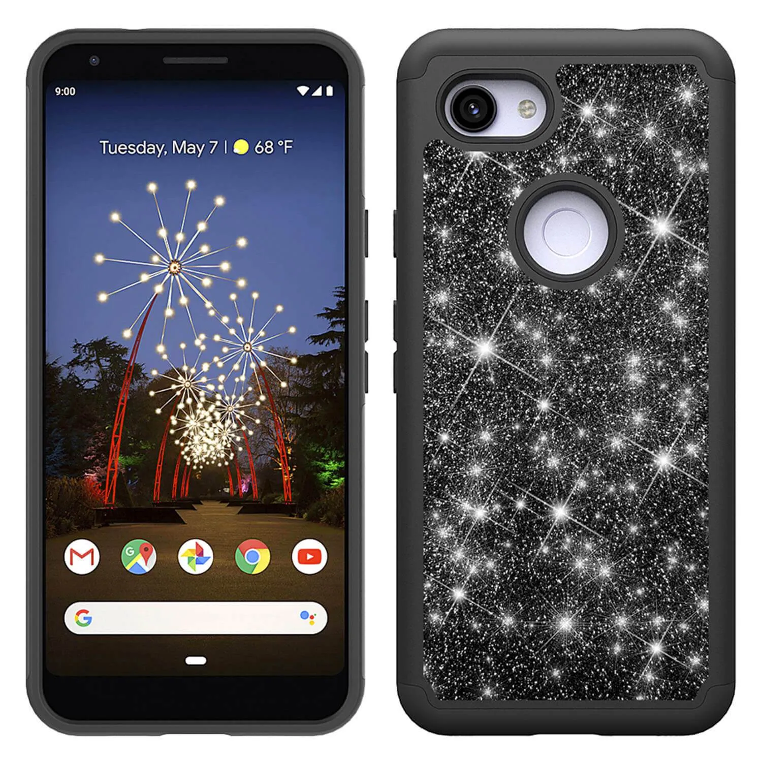 Google Pixel 3a Case - Glitter, TPU Shock Absorbing