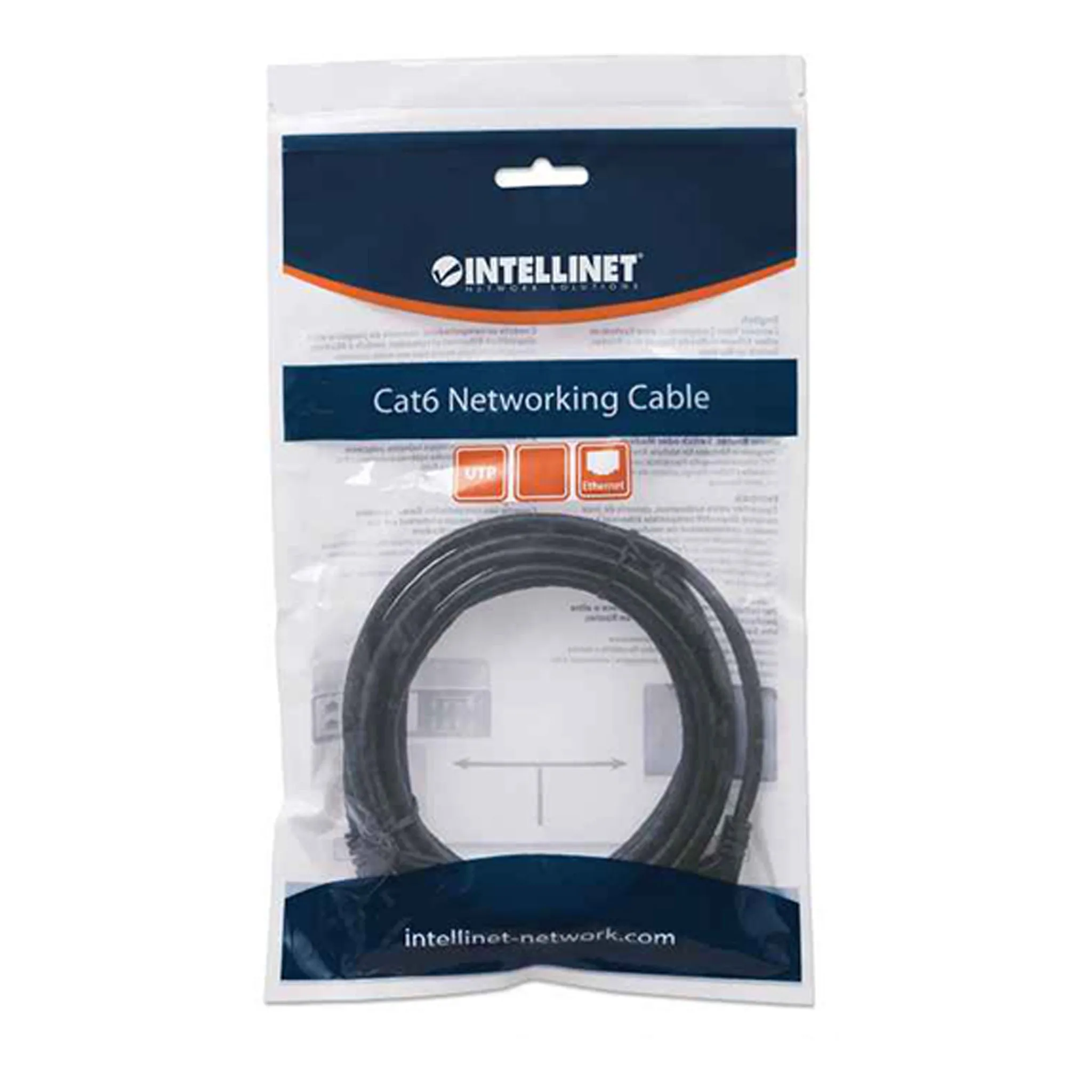 Intellinet 347389 Cat6 UTP Network Patch Cable, Black, 6 Inch