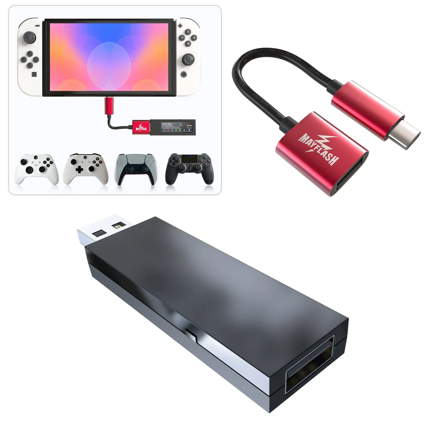 Mayflash MAGIC-S PRO 2 Wireless Bluetooth Controller USB Adapter for PS4/Switch/Windows/macOS