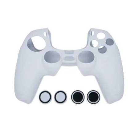 Mobilesteri Silicone Rubber Cover Skin Case & Thumb-Stick Grip Covers Set for PS5 Controllers