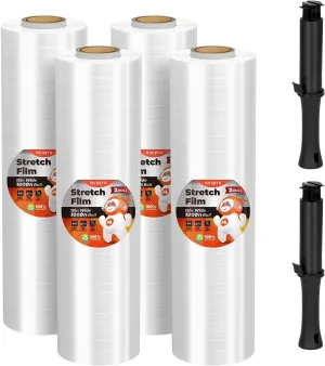 MUNBYN Stretch Wrap with Handles 15 Inch x 1000 Ft (2 Pack)