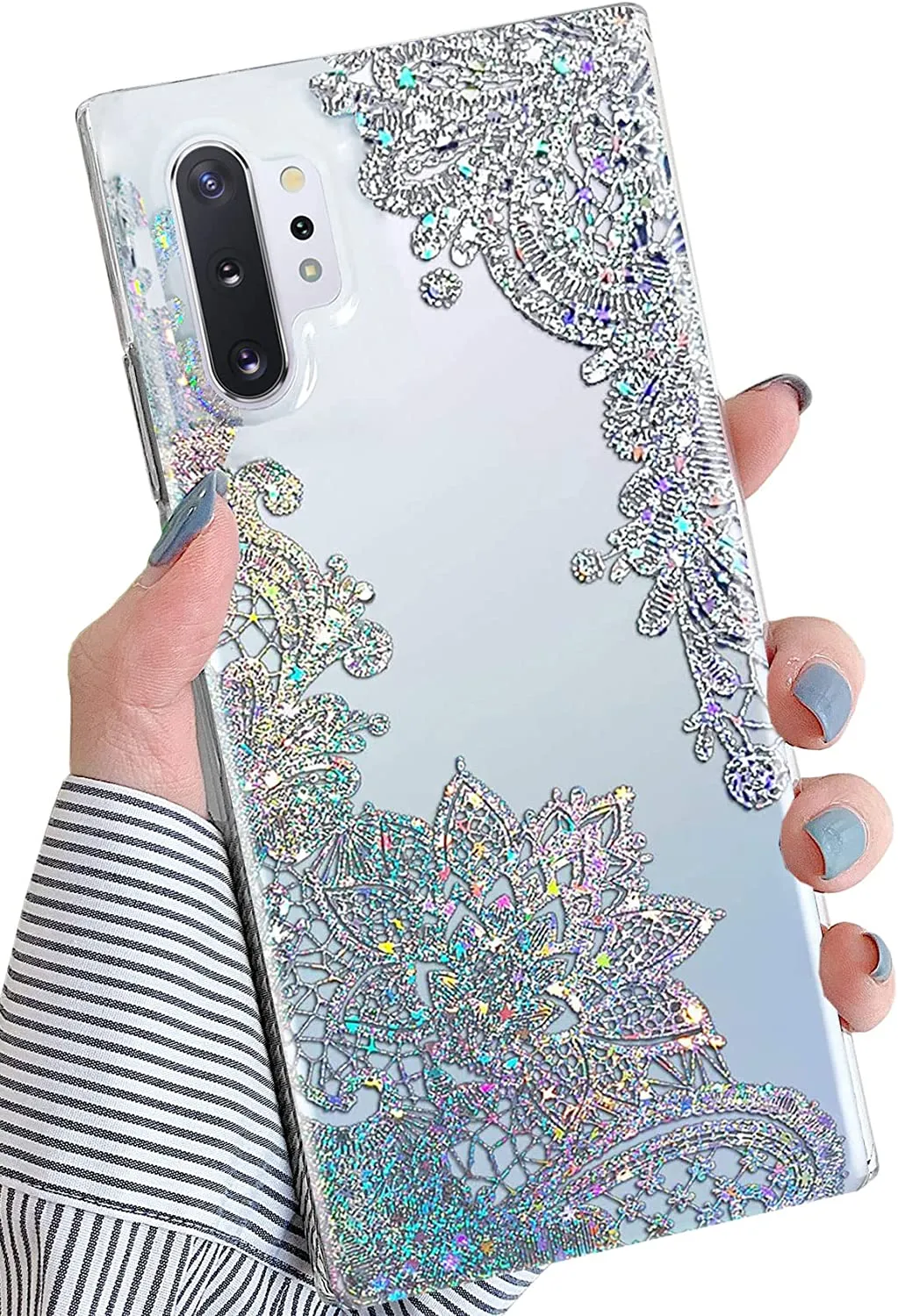 Note 10 Plus Case Sparkle Bling Translucent Pattern Protective Case