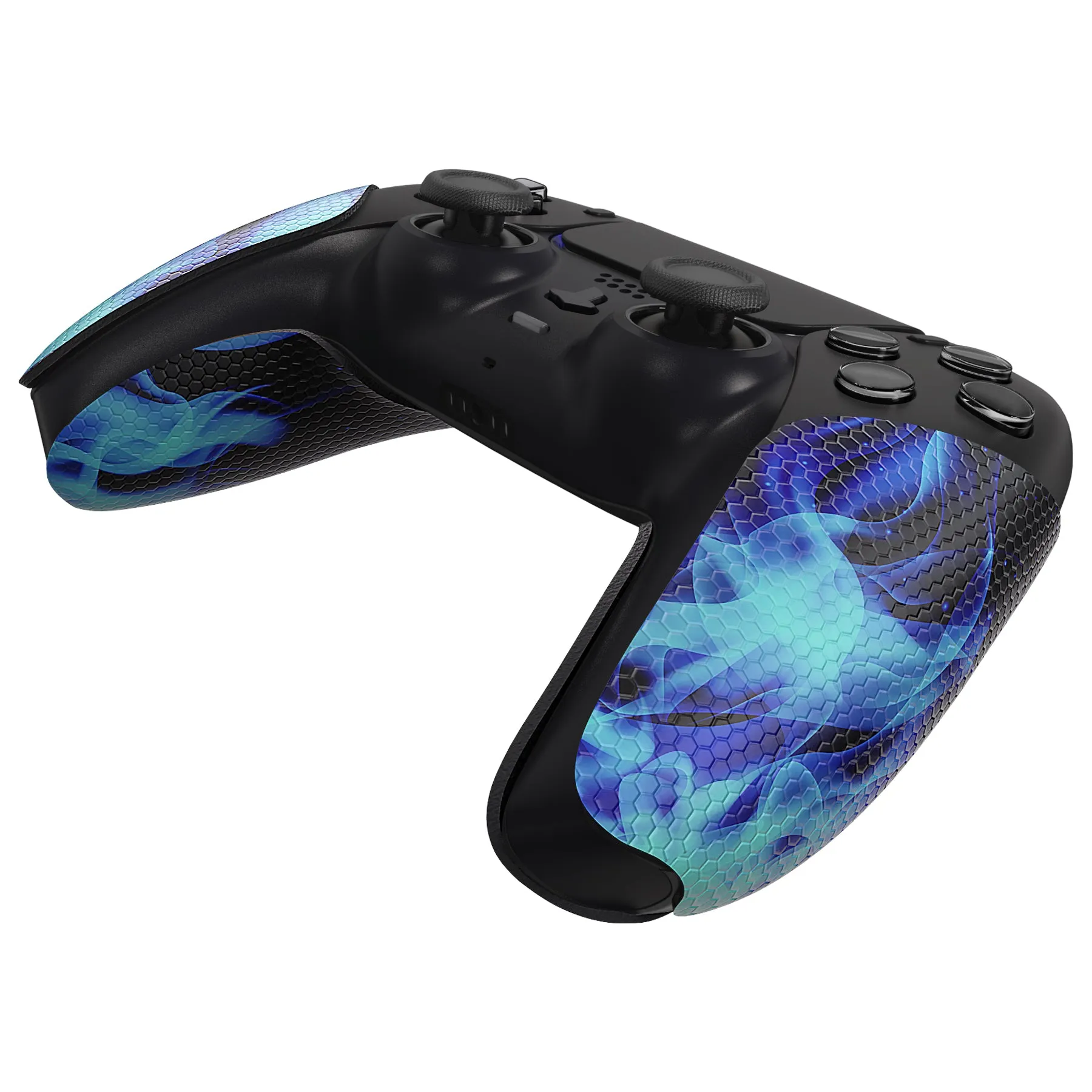 PlayVital Blue Flame Anti-Skid Sweat-Absorbent Controller Grip for PS5 Controller - PFPJ129