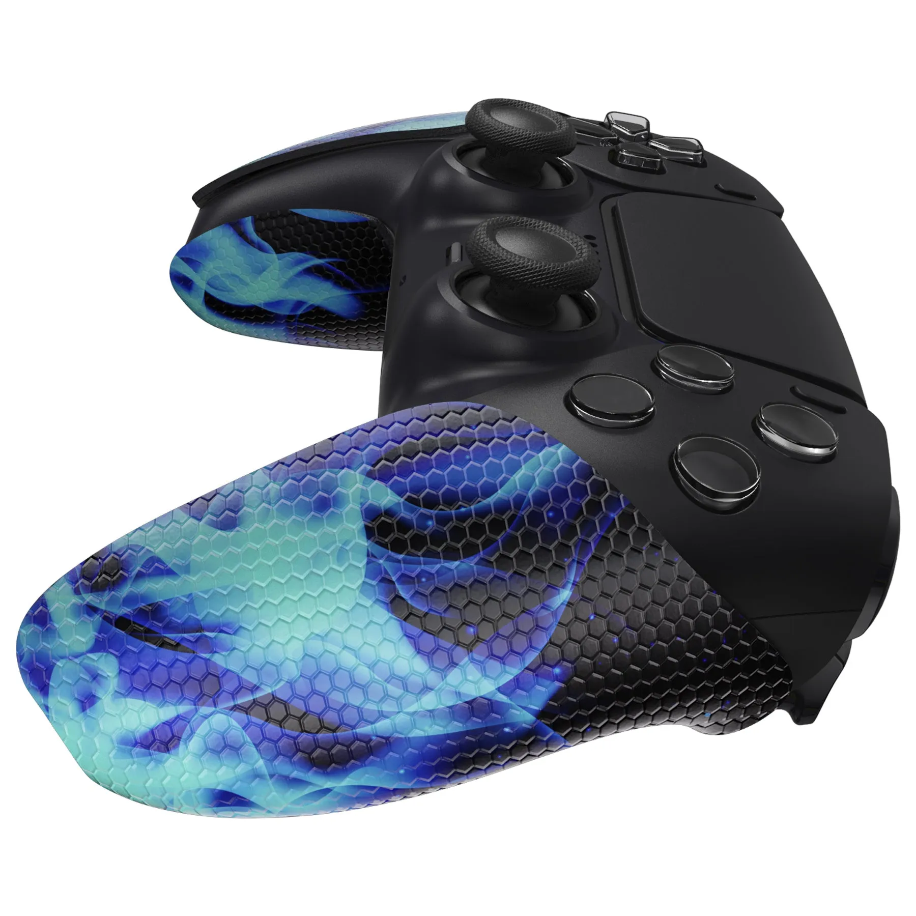 PlayVital Blue Flame Anti-Skid Sweat-Absorbent Controller Grip for PS5 Controller - PFPJ129