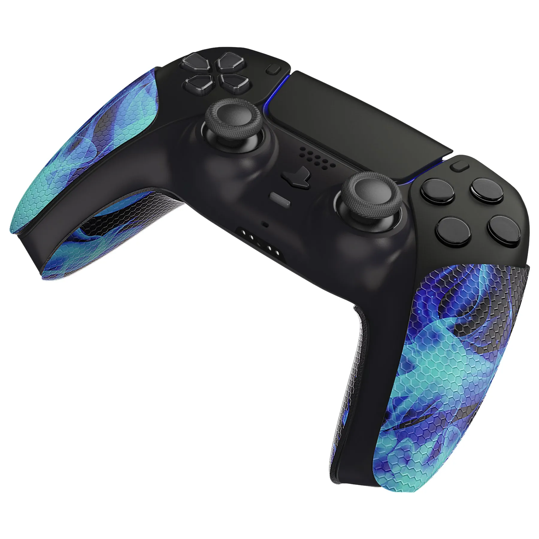 PlayVital Blue Flame Anti-Skid Sweat-Absorbent Controller Grip for PS5 Controller - PFPJ129