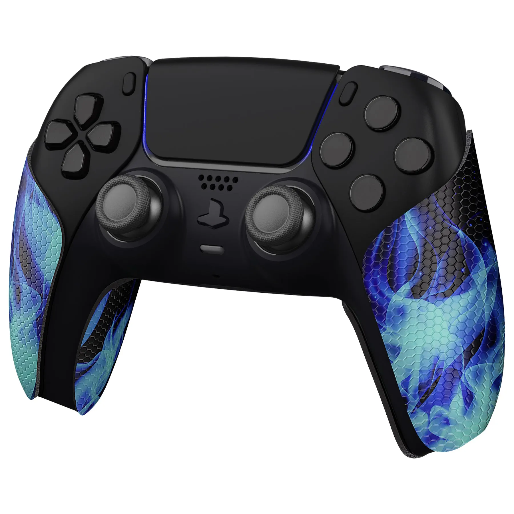 PlayVital Blue Flame Anti-Skid Sweat-Absorbent Controller Grip for PS5 Controller - PFPJ129