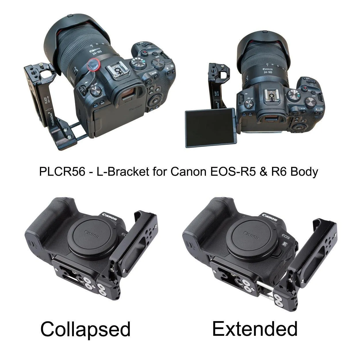 ProMediaGear PLCR56QD L-Bracket Plate for Canon EOS R5 & R6 Mirrorless Camera QD