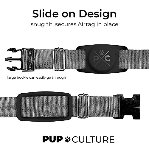 Pup Culture Airtag Dog Collar Holder, Protective Airtag Case for Dog Collar