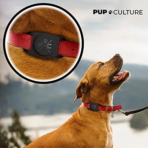 Pup Culture Airtag Dog Collar Holder, Protective Airtag Case for Dog Collar