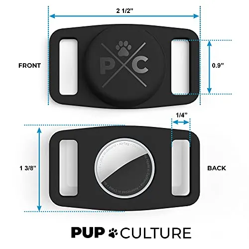 Pup Culture Airtag Dog Collar Holder, Protective Airtag Case for Dog Collar