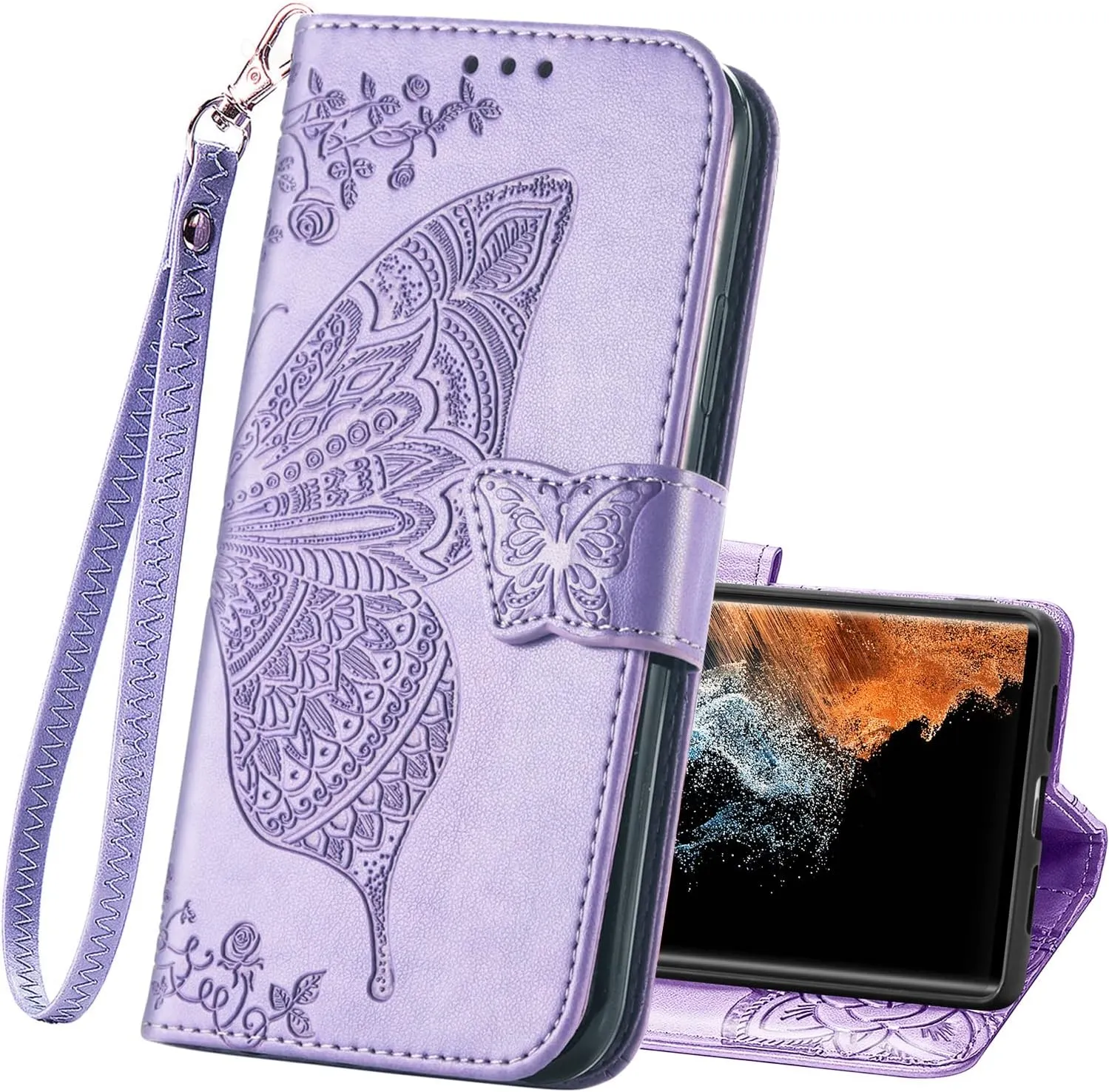 Samsung Galaxy S24 Plus Women Flip Folio PU Leather Protective Case